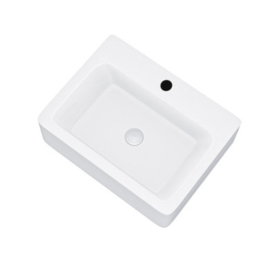 Nes Home 420 x 320mm Cloakroom Rectangle Shape Rounded Edges Counter Top Basin - 7