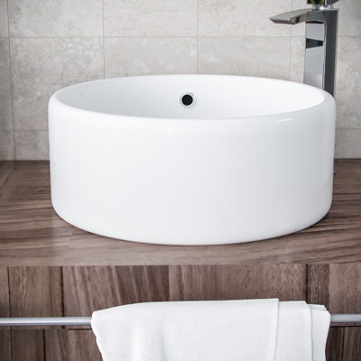 Nes Home 420mm Cloakroom Stand Alone Round Counter Top Basin Sink Bowl - 3