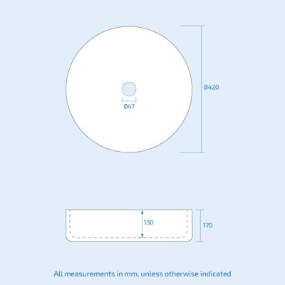 Nes Home 420mm Cloakroom Stand Alone Round Counter Top Basin Sink Bowl - 7