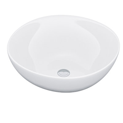 Nes Home 420mm Counter Top Round Bowl Basin Cloakroom Bathroom Wash Sink - 4