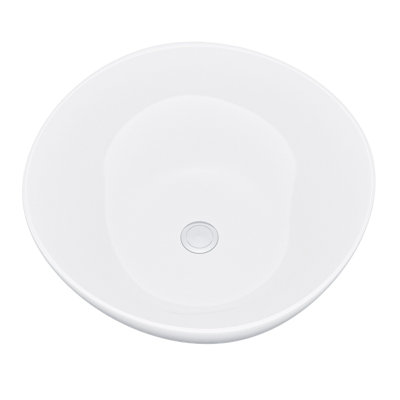 Nes Home 420mm Counter Top Round Bowl Basin Cloakroom Bathroom Wash Sink - 5