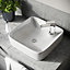 Nes Home  430 x 430mm Cloakroom Square Shape Rounded Edge Counter Top Basin Sink
