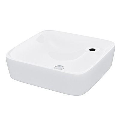 Nes Home  430 x 430mm Cloakroom Square Shape Rounded Edge Counter Top Basin Sink - 4