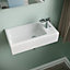 Nes Home 455 x 250mm Large Rectangle Wall Hung Cloakroom Basin Sink