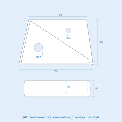 Nes Home 455 x 275mm Rectangle Cloakroom Wall Hung Basin Sink - 4