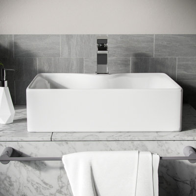 Nes Home 485 x 375mm Cloakroom Rectangle Counter Top Basin Sink - 3