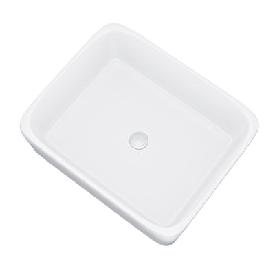 Nes Home 485 x 380 mm Rectangle Counter Top Basin Cloakroom Bathroom Sink - 6