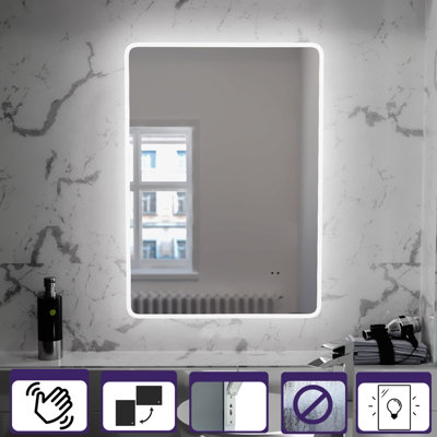 Nes Home 500 x 700mm Motion Sensor Bathroom LED Mirror Shaver Socket ...