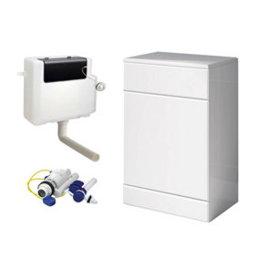 Nes Home 500mm Back To Wall White Gloss Toilet Cistern Unit & Cistern