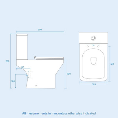 Nes Home 500mm Floorstanding Vanity Basin Unit & Rimless Close Coupled Toilet Anthracite - 7