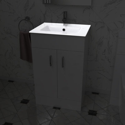 Nes Home 500mm Modern White Slim Ceramic Inset Basin