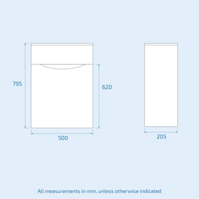 Nes Home 500mm WC Unit & Rimless Back To Wall Toilet White Flat Pack - 6