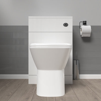 Nes Home 500mm WC Unit & Rimless Square Back To Wall Toilet With Cistern