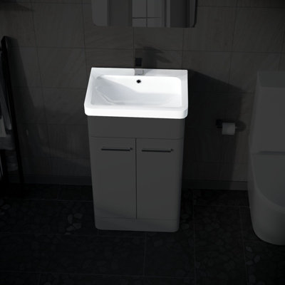 Nes Home 500mm White Ceramic Mid-Edge Basin comes with Single Tap Hole and Overflow - 4