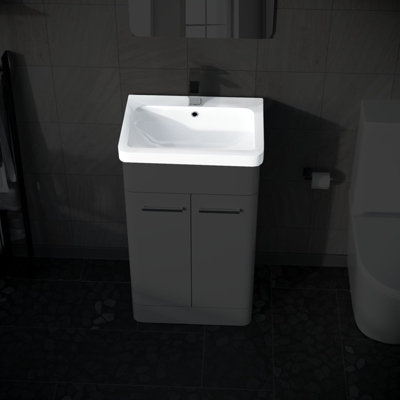 Nes Home 500mm White Ceramic Mid-Edge Basin comes with Single Tap Hole and Overflow