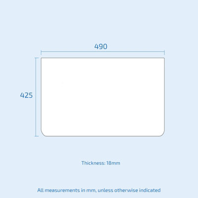 Nes Home 500mm White Round Corner MDF Bathroom Worktop For Vanity Cabinet - 6