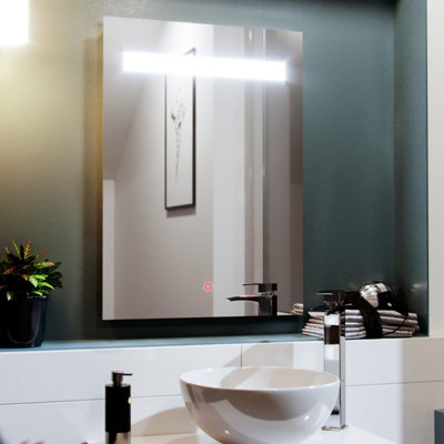 Nes Home 500mm x 700mm Bar LED Straight Corner Bathroom Mirror