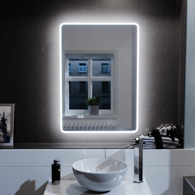 Nes Home 500mm x 700mm Edge LED Round Corner Bathroom Mirror