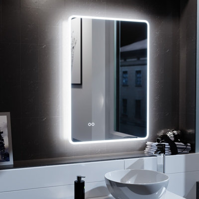 Nes Home 500mm x 700mm Edge LED Round Corner Bathroom Mirror