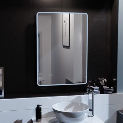 Nes Home 500mm x 700mm Edge LED Round Corner Bathroom Mirror - 5