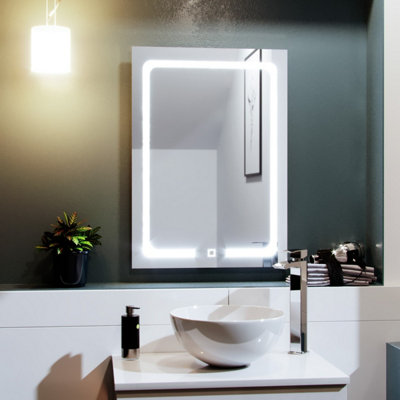 Nes Home 500mm x 700mm Inset LED Straight Corner Bathroom Mirror | DIY ...