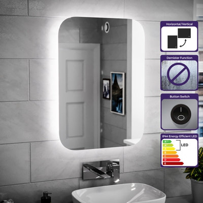 Nes Home 500mm x 700mm LED Battery powered Bathroom Mirror