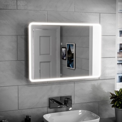 Nes Home 500mm x 700mm LED IP44 Round Corner Bathroom Motion Sensor Mirror
