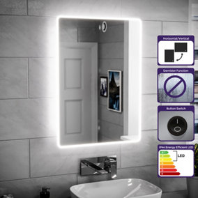 Nes Home 500mm x 700mm Modern LED Battery powered Bathroom Mirror