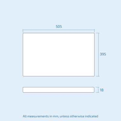 Nes Home 505mm Gloss White MDF Bathroom Worktop For Vanity Cabinet - 5