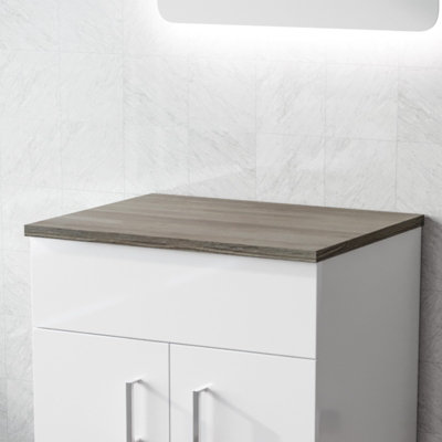 Nes Home 505mm Oak MDF Bathroom Worktop For Vanity Cabinet | DIY at B&Q