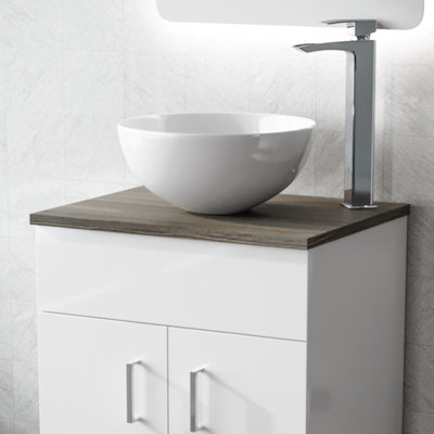 Nes Home 505mm Oak MDF Bathroom Worktop For Vanity Cabinet - 3