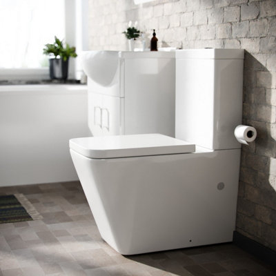 Nes Home 550mm Basin Vanity, Close Coupled Toilet and Round Bath