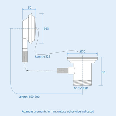 Nes Home 550mm Round Click Clack Sprung Bath Waste with Overflow - 4