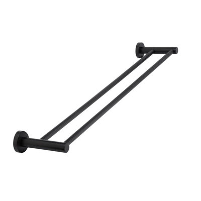 Nes Home 600mm Black Matte Double Tower Bar Stainless Steel Modern Bathroom Towel Rod