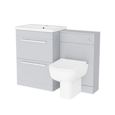 Nes Home 600mm Freestanding Drawers Vanity With WC & BTW Toilet - Matte ...