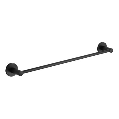 Nes Home 600mm Matte Black Single Towel Bar Stainless Steel Modern Towel Rod for Bathroom