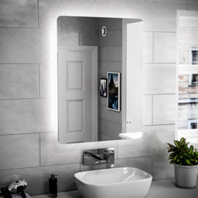 Nes Home 600mm x 800mm LED IP44 Round Corner Bathroom Motion Sensor Mirror