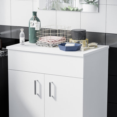 Nes Home 605mm Gloss White MDF Bathroom Worktop For Vanity Cabinet - 3