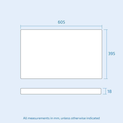 Nes Home 605mm Gloss White MDF Bathroom Worktop For Vanity Cabinet - 6