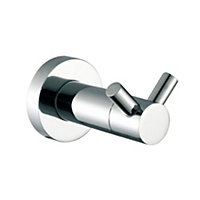 Nes Home 70mm Round Double Robe Hook Chrome