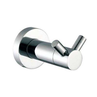 Nes Home 70mm Round Double Robe Hook Chrome