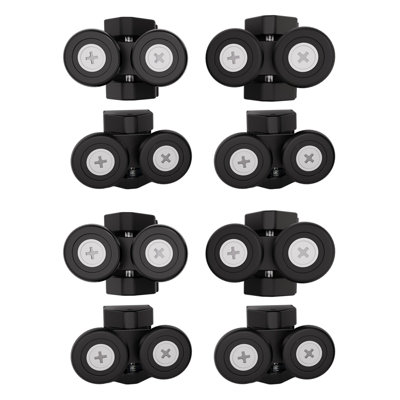 Nes Home 8 Shower Door Wheels 23mm Black 4 upper and bottom Roll Runners