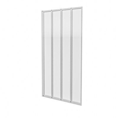 Nes Home 800 x 1400 mm 4 Fold Door Bath Shower Screen Chrome Frame