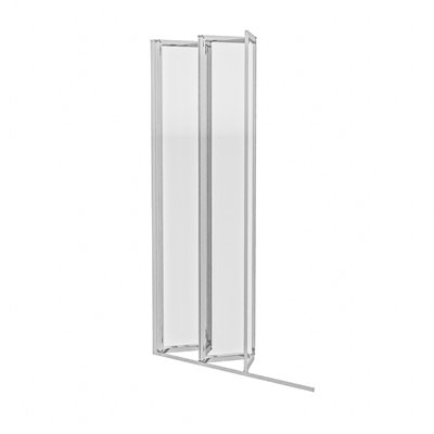 Nes Home 800 x 1400 mm 4 Fold Door Bath Shower Screen Chrome Frame
