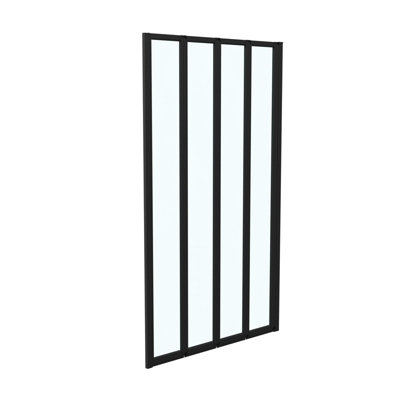 Nes Home 800 x 1400 mm Black Frame 4 Fold Door Bath Shower Screen