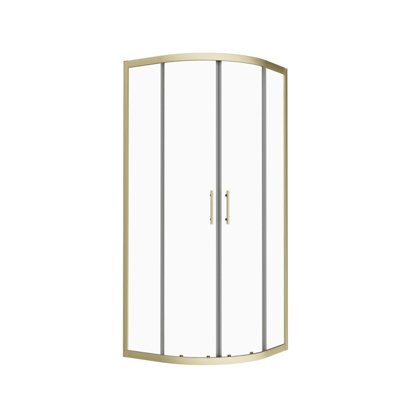 Nes Home 800 x 1850mm Quadrant Corner Shower Enclosure Brushed Brass - 5