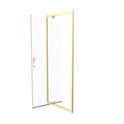 Nes Home 800 x 1850mm Shower Enclosure Pivot Door Brushed Brass - 5