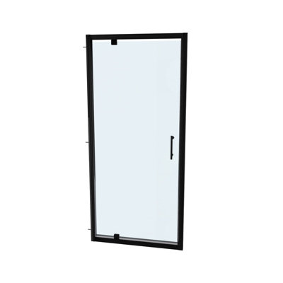 Nes Home 800mm Pivot Shower Door Enclosure Screen 6mm Tempered Glass Matte Black - 5