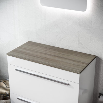 Nes Home 805mm Oak MDF Bathroom Worktop For Vanity Cabinet