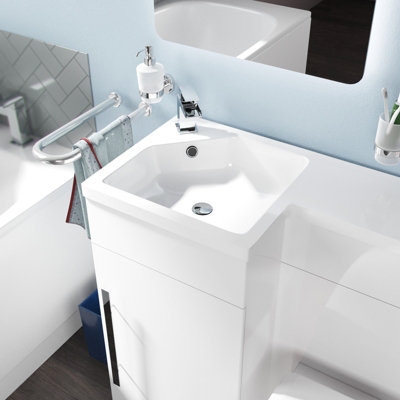 Nes Home 900mm Modern L Shape Left Hand Bathroom Basin Vanity Flat Pack